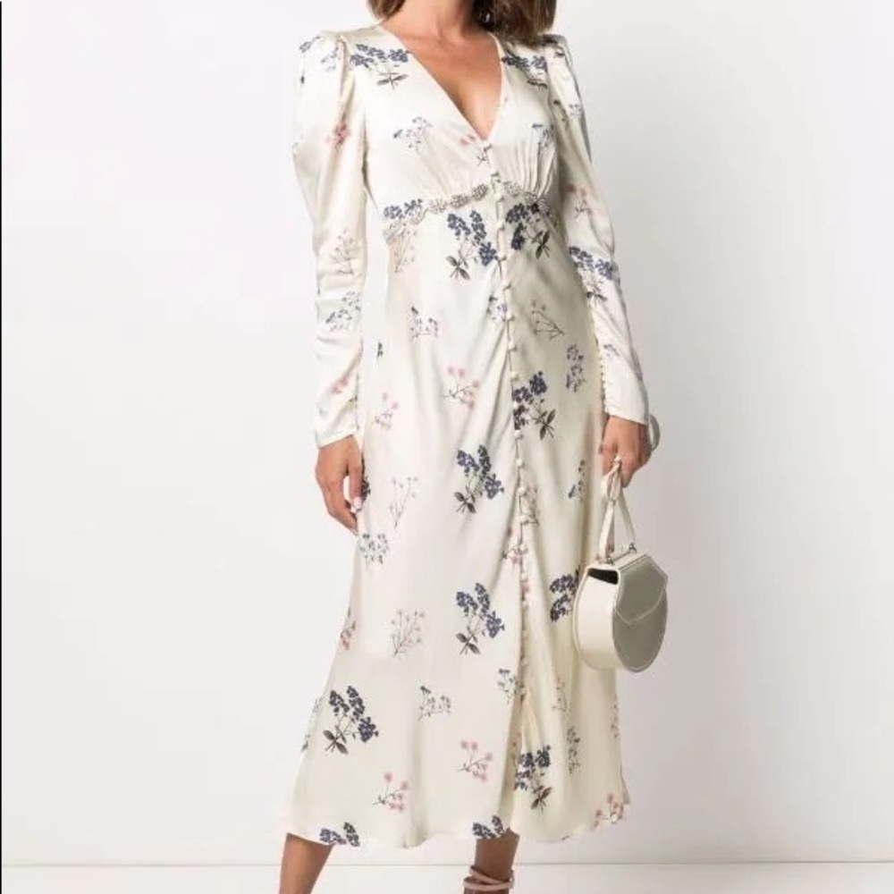 Self-portrait floral print V-neck dress